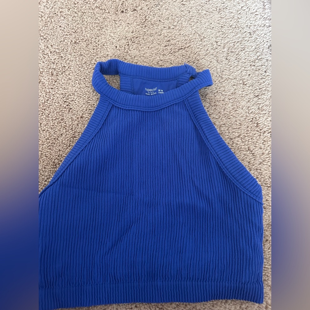 Aerie Superchill Ribbed Tank in Cobalt Blue